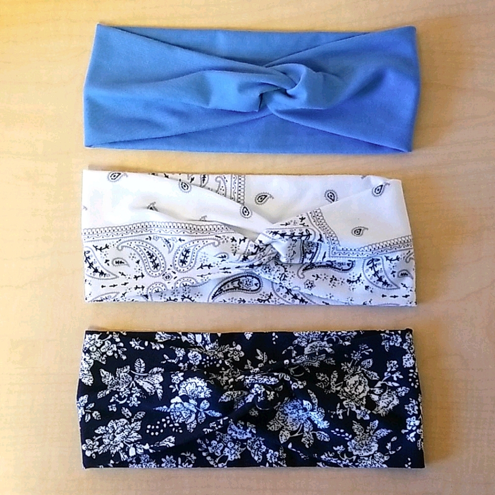 Set of 3 Wide Bohemian Wrap Headbands